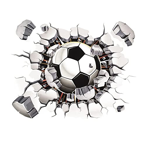 Wandtattoo Fussball Kinderzimmer Junge 3D Fußball Poster Wandsticker...