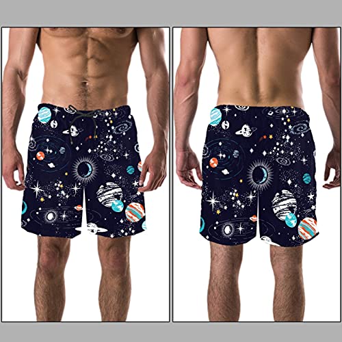 Short de bain séchage rapide homme à motif espace et fusées XL