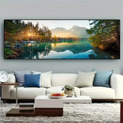 Art mural lever du soleil moderne grand format 40x120cm pour chambre - 4