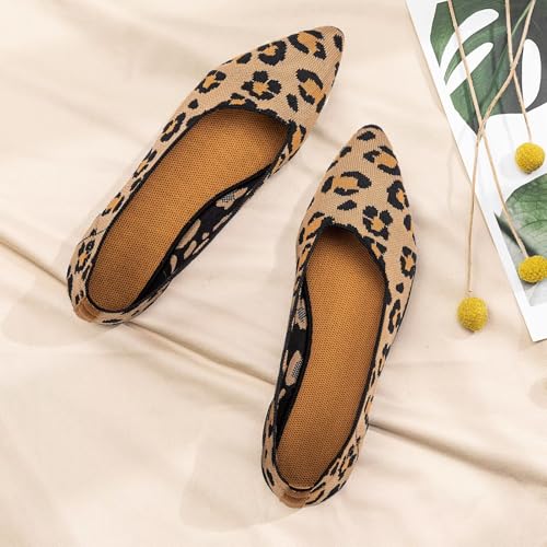 Frank Mully Womens Pointed Toe Flats Knit Dress Shoes Comfort Women Shoes Slip On Shoes for Woman Classic Softable Shoes Low Wedge3