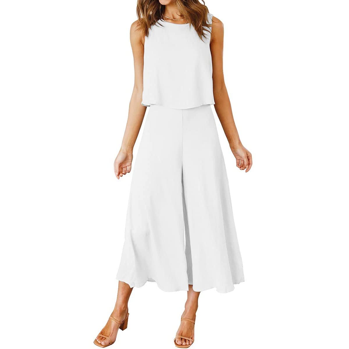 Camisole vintage et pantalon décontracté ensemble 2 pièces - 3