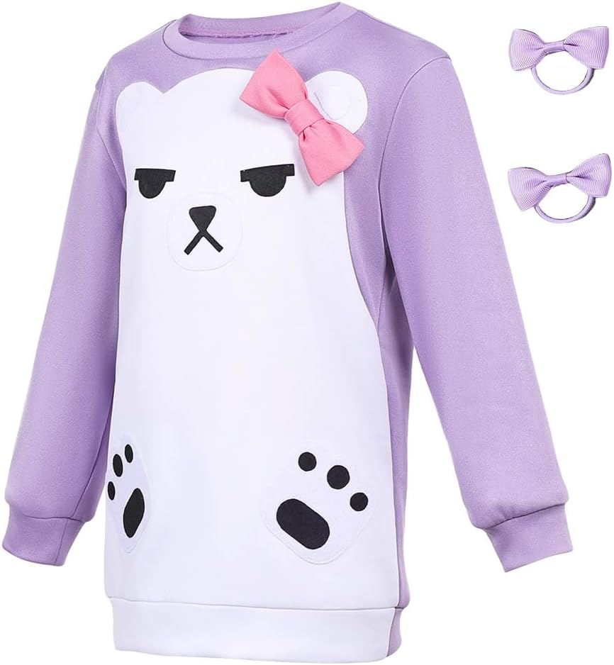 Mira Costume Demon Anime Mira Cosplay Pajamas Purple Bear Hoodies Hair Ring Halloween Outfits - Image 2