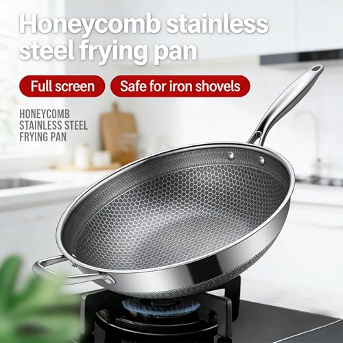 Wok de Acero Inoxidable 12.6 Pulgadas con Revestimiento Antiadherente miniatura 3