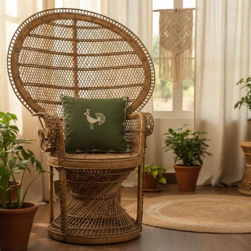 Image of Sacred Geometry Rajasthani Mandana Cushion Cover | Traditional Decorative Throw Pillow Cover for Sofa & Bedroom | Hidden Zipper | 16 x 16 Inch | Pack of 1