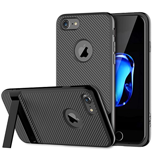 JETech Case for iPhone 8 iPhone 7 with Microfiber and Self Stand (Black)