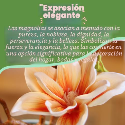 Ramas de magnolias artificiales champán de 80 cm para jarrones grandes 7