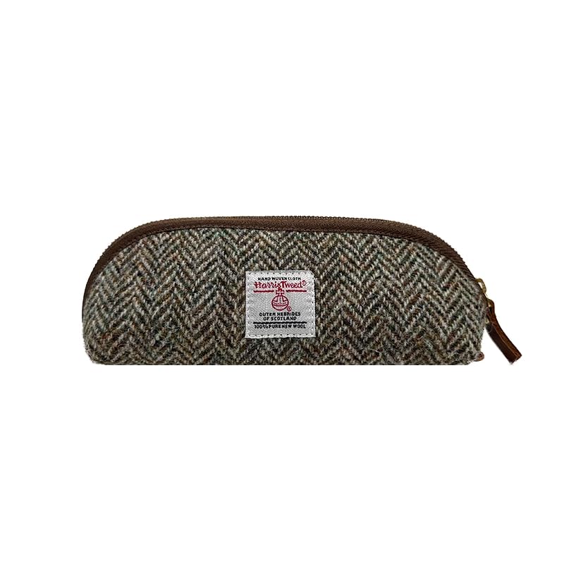 TAILORMAP Harris Tweed Pencil Case Large Capacity for Girls and Boys (Herringbone)