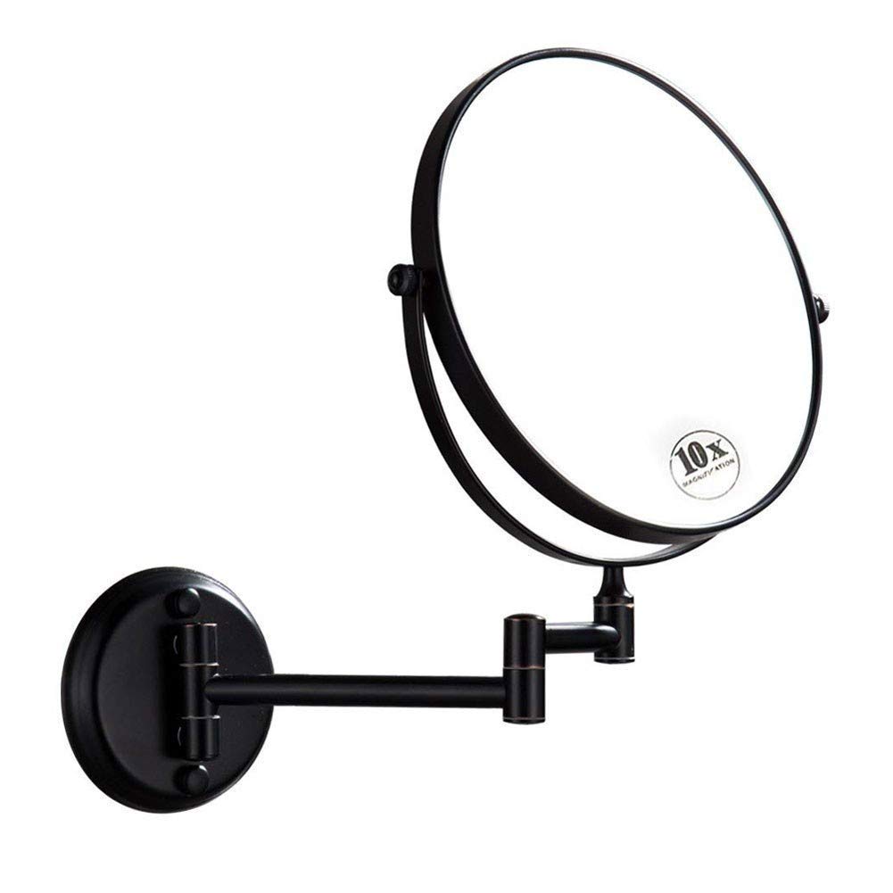 CFGJerWR Wall-mounted cosmetic mirror, 8 Inch 1X/10X Magnifying Double Sided 360° Swivel Extendable Vanity Mirror for Bathroom and Hotels
