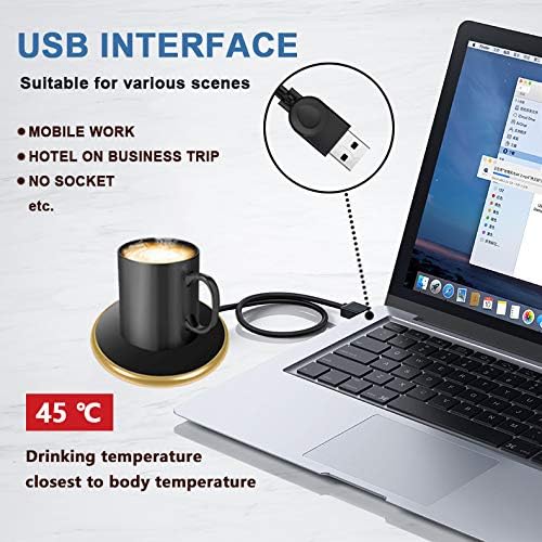Coffee Mug Warmer, Coffee Cup Warmer for Desk, Smart Temperature, for Cocoa Tea Water Milk Keep Warm, a Coffee Gifts for Dad(Gold)
