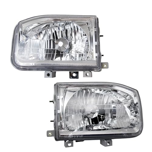 Image of TRQ Driver and Passenger Side Headlight Assembly Set Compatible with 1999 Nissan Pathfinder from 12-01-98 Production Date 1999-2004 Nissan Pathfinder