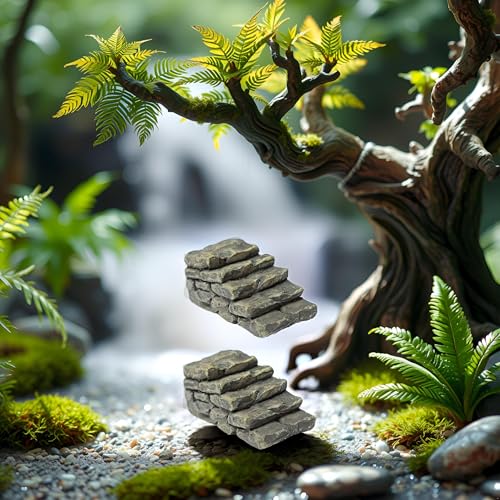 Txuolin Miniatur-Brücke aus Kunstharz, gerade Brücke, Treppe, Feen-Ornament, Blumentopf, Pflanze, Mikro-Landschaftsbau, Dekoration, Bonsai, Handwerk, Outdoor, Garten, Skulpturen