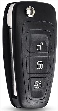 3 Buttons Focus Car Key Fob Case,Auto Remote Key Shell Replacement | for Ford Transit Fiesta Mondeo Connect Custom Tourneo Galaxy Kuga MK8 KeysUncut 101 Blade