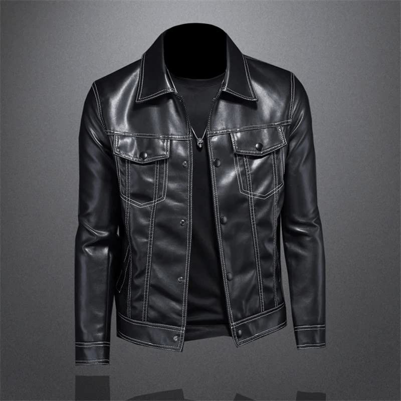 Amazon.com: YMGSCC Autumn Leather Jacket Men's Coat