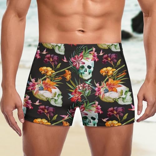 Swimming trunks homme séchage rapide à motif crânes