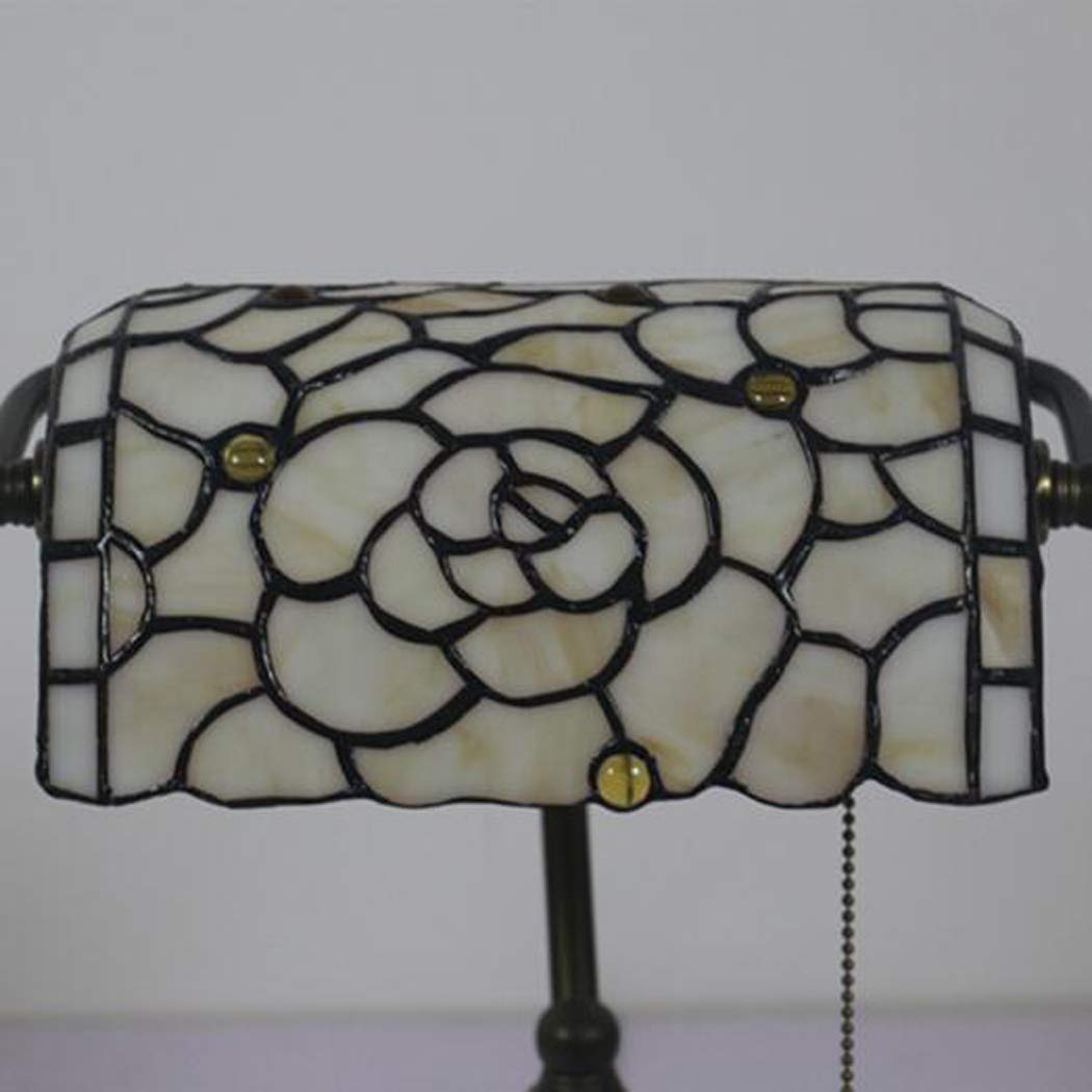 Tiffany-Art-Banker Lampe Tischlampe mit Vintage Rose Buntglas Will hinzufügen Sicherlich Elegancy und Kreativität zu Hause Es ist EIN großes Geschenk für Liebhaber Freundinnen und Damen