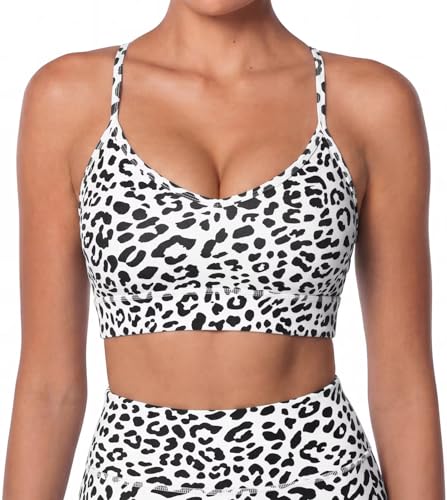 Image of Sunzel Sports Bra for Women, Criss-Cross Open Back Adjustable Strappy Bras, Workout Gym Padded Yoga Bra with Removable Pads