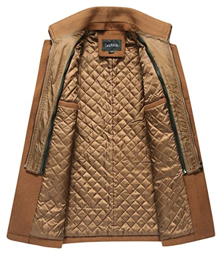 Image of chouyatou Men's Winter Stylish Wool Blend Single Breasted Military Peacoat