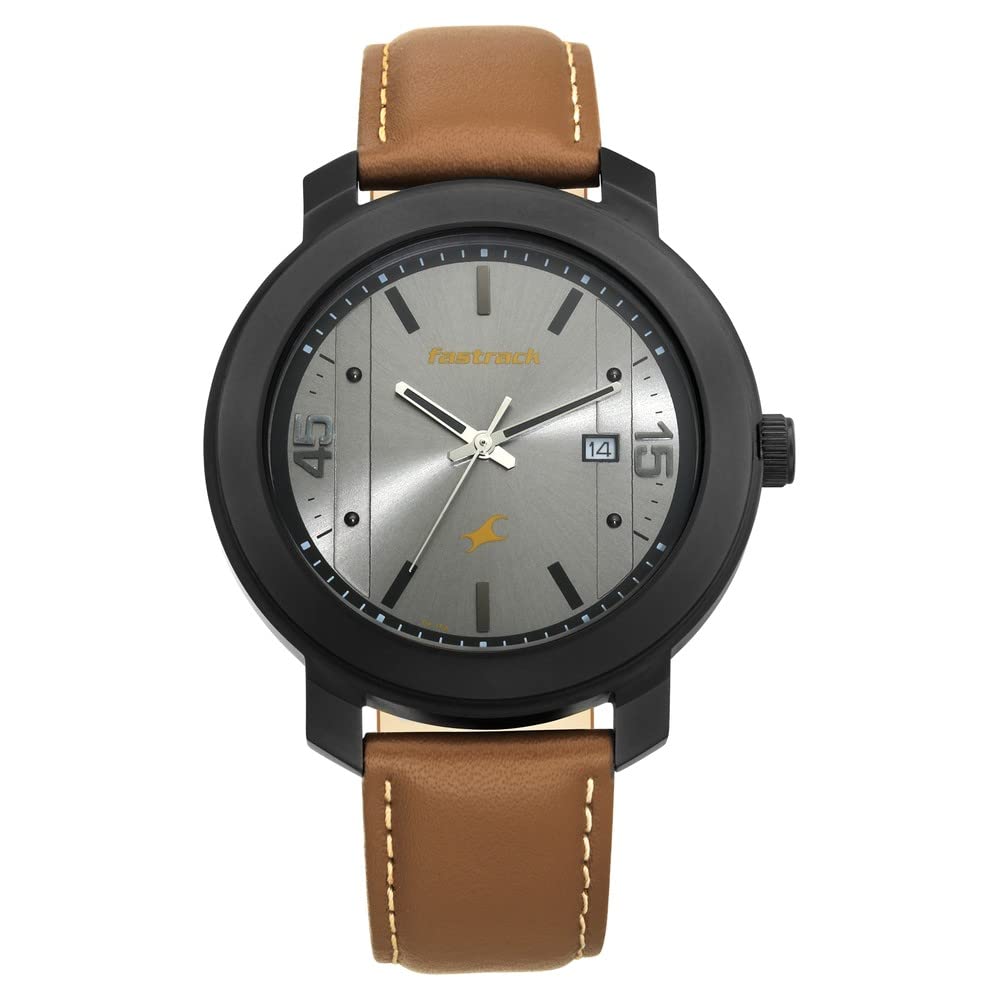 Fastrack Men Leather Bare Basics Analog Grey Dial Watch-3246Nl01/Np3246Nl01, Band Color-Brown (B08R5ZSDXB) Amazon Price History, Amazon Price Tracker