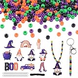URROMA 430 PCS DIY Craft Beads,Cute Colorful Halloween Beads Bracelet...