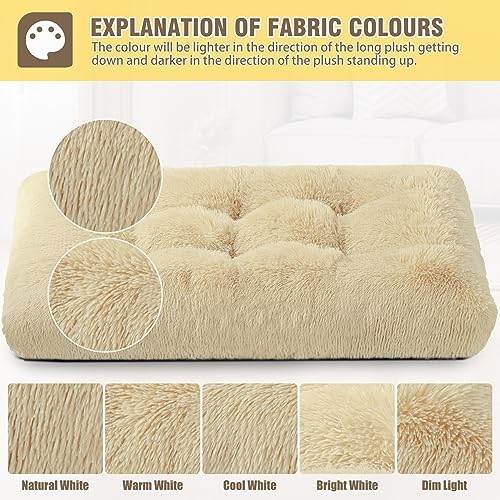 KSIIA Hundebett Grosse Hunde Waschbar, Plüsch Hundekissen flauschig, 90x60cm, rutschfeste Unterseite, Hundematte für große, mittelgroße Hunde, Hundekorb Hundematratze Haustierbett Khaki
