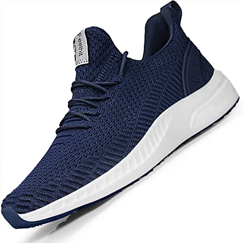 Feethit Mens Slip On Walking Shoes Blade Tennis Shoes Non Slip Running Shoes Lightweight Workout Shoes Breathable Mesh Fashion Sneakers