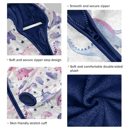 CHIFIGNO Cute Crocodile Toddler Fleece Jacket Thickened Warm Soft Comfy Hooded Jacket with Arctic Fleece Lining 3-10Y3