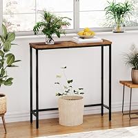 HOOBRO Narrow Console Table, 29.5" Small Entryway Table, Thin Sofa Side Display Table, for Hallway, Bedroom, Living Room, Foyer, Rustic Brown and Black BF75XG01 — image 9