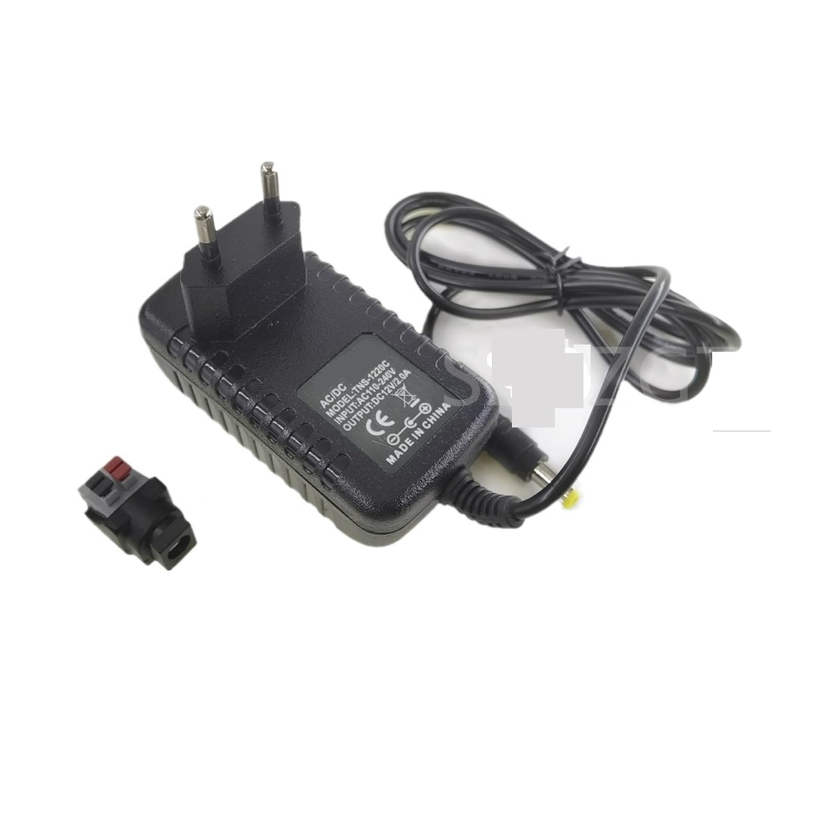 Adaptador de 12V 2A con enchufe europeo y conector de 5,5x2,1 mm