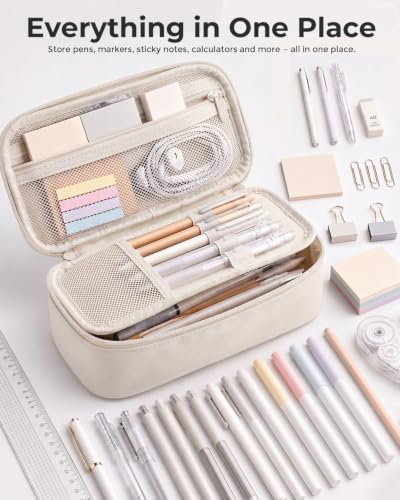 Image of WEMATE Pencil Case, Large Storage Organizer, Makeup Bag, Teacher Must - have, Big Pencil Pouch, Marker Case for College