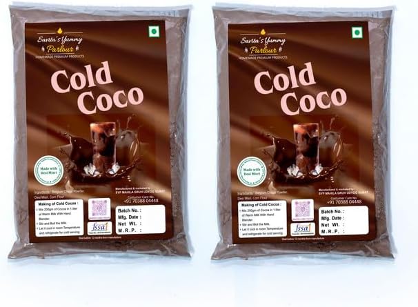 Home Made Cold Coco Instant Powder Mix (200gm x Pack of 2) | Cocoa Powder | All Natural Ingredients | No Added Preservatives | Cold Cocoa Drink