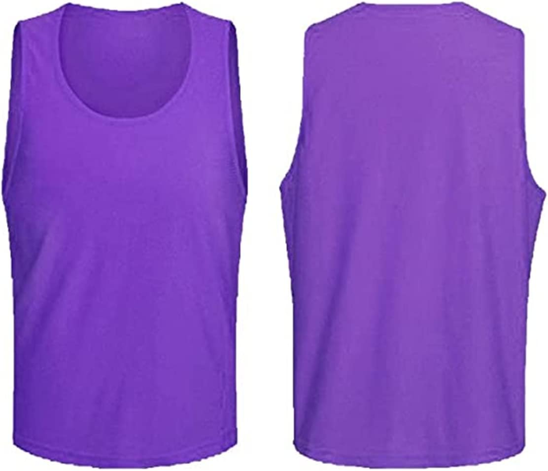 12 pcs Soccer Scrimmage Practice Vests Reversible Team Pennies with Belt Adult Kids Mesh Scrimmage Lightweight Jersey