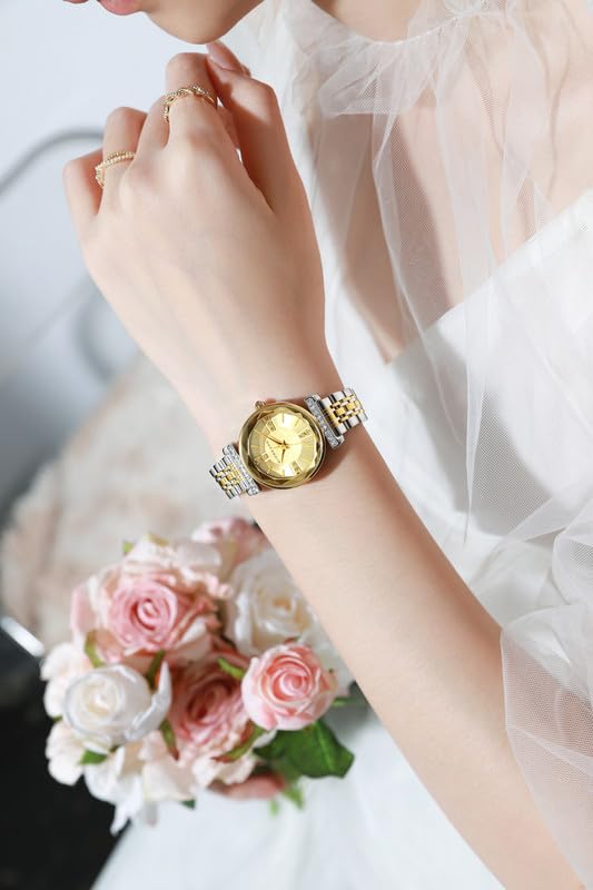 Image of Giordano Stylish Diamond Studded Analog Wrist Watch for Women with Elegant Diamond Cut Glass and Glass Coated Stainless Steel Strap - GZ-60084