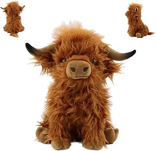 Highland Cow Plush Toy, Highland Cow Plush Soft Toy, Highland Cow Cuddly Soft Toy, Highland Cow Teddy, Realistic Scottish Highland Cattle Plushies, Realistic Soft Cuddly Farm Toy Gift