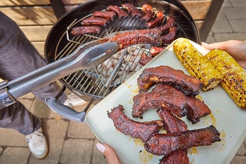 Weber Original Kettle Barbecue A Carbone/Griglia 57 Cm, Coperchio E Braciere Smaltati In Porcellana, Sistema One-Touch, Termometro, Treppiede Con Ruote, Nero - 20