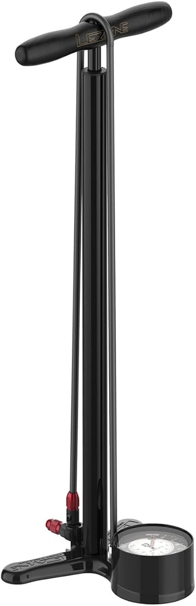 LEZYNE Classic Floor Drive 3.5 Bomba de bicicleta de alta presión | Medidor analógico preciso de 3,5", 220 PSI, inflado de neumáticos para bicicletas de carretera/pista, se adapta a válvula Presta/Schrader