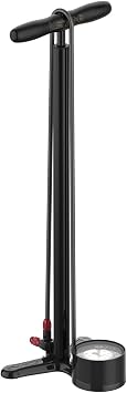 LEZYNE Classic Floor Drive 3.5 مضخة أرضية للدراجات ذات الضغط العالي مع مقياس تناظري دقيق 3.5 بوصة - ألمنيوم / فولاذ 220 مضخة هواء PSI للدراجات على الطرق / المسارات - ABS-1 Pro Chuck Fits Presta/شريدر فالفي