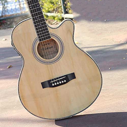 KEPOHK Guitare acoustique électrique 6 cordes en acier corps mince couleur du bois Flattop Balladry Folk 40 pouces 40… - Les Beatles, Paul McCartney, John Lennon, RIngo Starr, George Harrison KEPOHK Guitare acoustique électrique 6 cordes en acier corps mince couleur du bois Flattop Balladry Folk 40 pouces 40… – Image 4