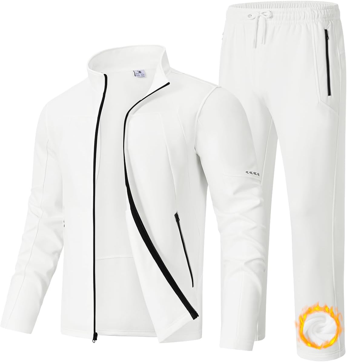 TBMPOY Men's Tracksuits Fleece Lined Sweatsuits 2 Piece Set Outfits Warm up Athletic Sports Casual Full Zip Jogging Suit