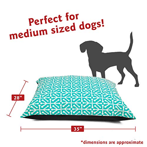 Image of Majestic Pet Rectangle Medium Dog Bed Washable - Non Slip Comfy Pet Bed - Dog Crate Bed Super Value Pillow Dog Bed - Dog Kennel Bed for Sleeping - Dog Bed Medium Breed 35 x 28 Inch - Aruba Pacific