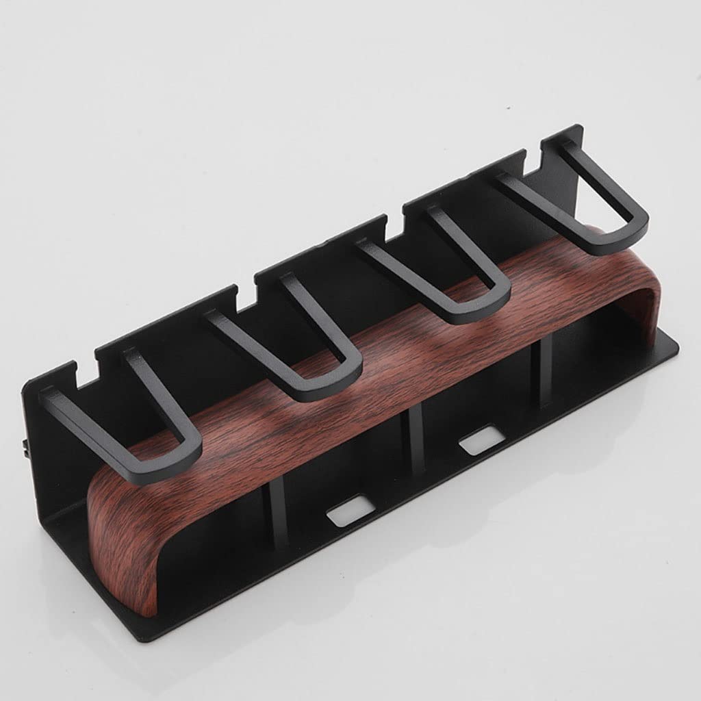 Estante Para Cepillos de Dientes Soporte de cepillo de dientes de grano de madera montada en la pared estante de almacenamiento multifuncional soporte for la pasta de dientes del baño con accesorios d