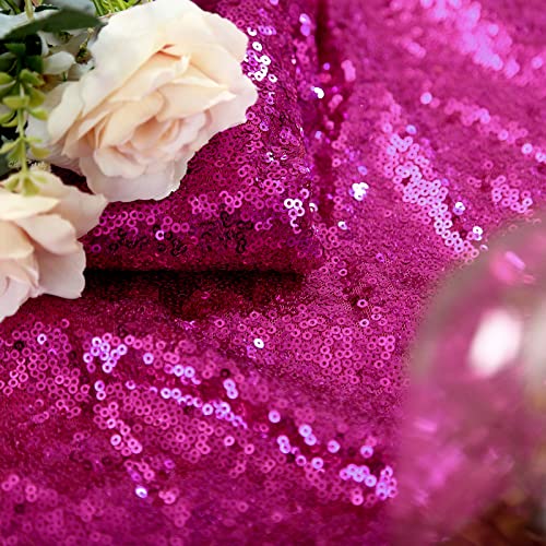 Image of B-Cool Rectangle Tablecloth Party Hot Pink Tablecloths Fuchsia Sequin Tablecloth for Wedding Party Banquet Sequin Tablecloths