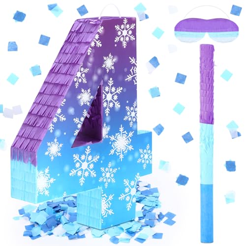 Skylety Snowflake Birthday Decorations, Winter Wonderland Number ...