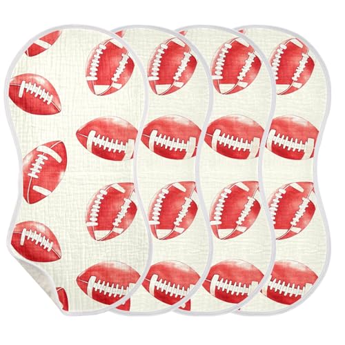 xigua American Footballs Baby Burp Cloths for Newborn Boys and Girls 2 Pack, Soft & Absorbent Cotton Baby Burp Cloth, Baby Washcloths, Newborn Towel, Burp Rags3