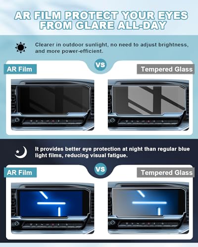 Image of CDEFG 6Pcs Anti Reflection Screen Protector for 2022-2025 2026 Silverado Sierra 1500 /2024 2025 Sierra 2500HD 3500HD Truck Accessories, Anti Glare HD Nano Screen Cover