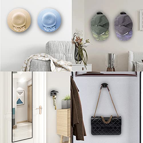 Grepad Adhesive Hat Hooks For Wall,Hat Rack For Baseball Caps Holder,10 Pack Hat Hangers For Wall Display,Hat Organizer For Wall,Door,Closet,Black #TOP6