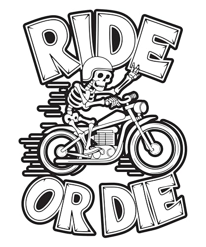 Image of STICKY DUDE - Biker Stickers, Cool Biker Motorcycle Helmet Stickers, 4 inches - Bikers Rocker Sticker Laptop Wall Window Bumper Decal (Ride.Or.Die)