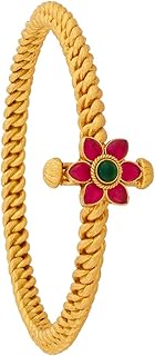 kushal's Fashion Jewellery Ruby-Green Gold Polished 92.5 Silver Temple Locking System Kada, Best for Festive & Special Occasion- 452257-picture-36