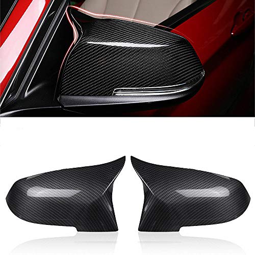 GSRECY Mirror Cover, Pair Exterior Door Side Rear View Wing Mirror Cap Shell Case Compatible with BMW 1 3 Series F20 F21 F87 M2 F23 F30 F36 X1 E84 Carbon Fiber, M4 Style