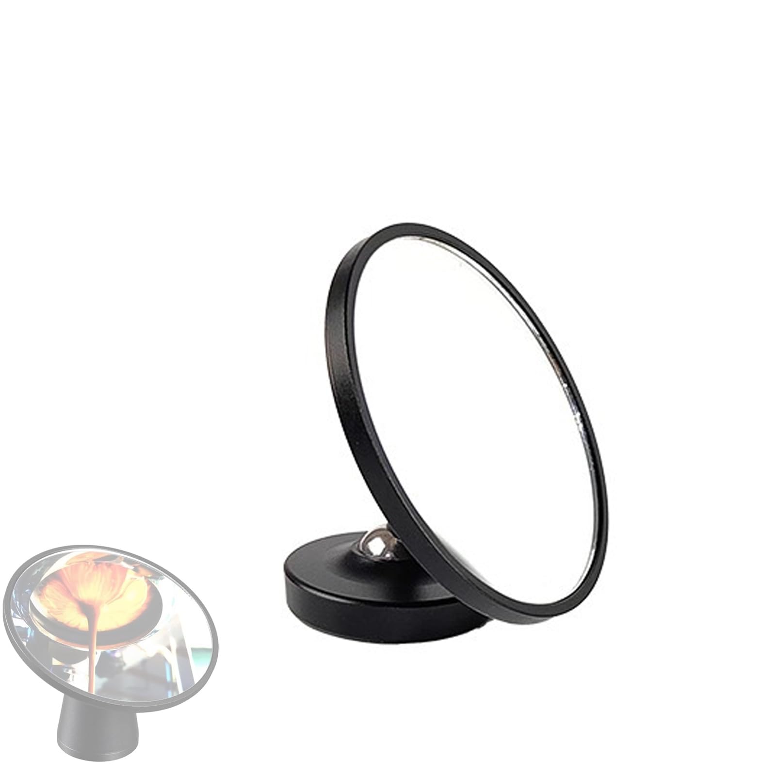 Espresso Shot magnetyczne lustro, obrót o 360°, regulowane lusterko odblaskowe do kawy, mocowane na powierzchniach metalowych i niemetalicznych, czarne