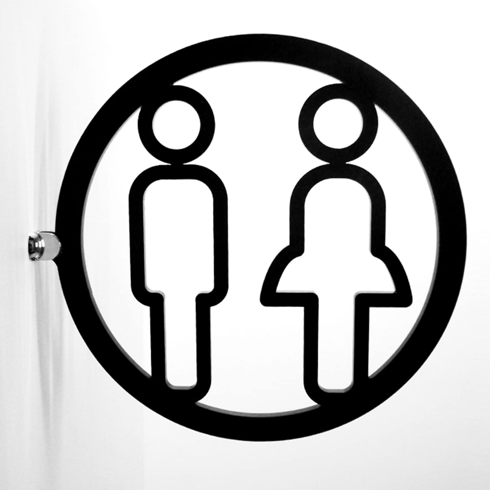 VNVFJKLO restroom sign, Unisex Acrylic Men's and Women's Toilet Signs, 11.8 Inch Round with Mounting Accessories, for Office Restaurants Hotels Supermarket
